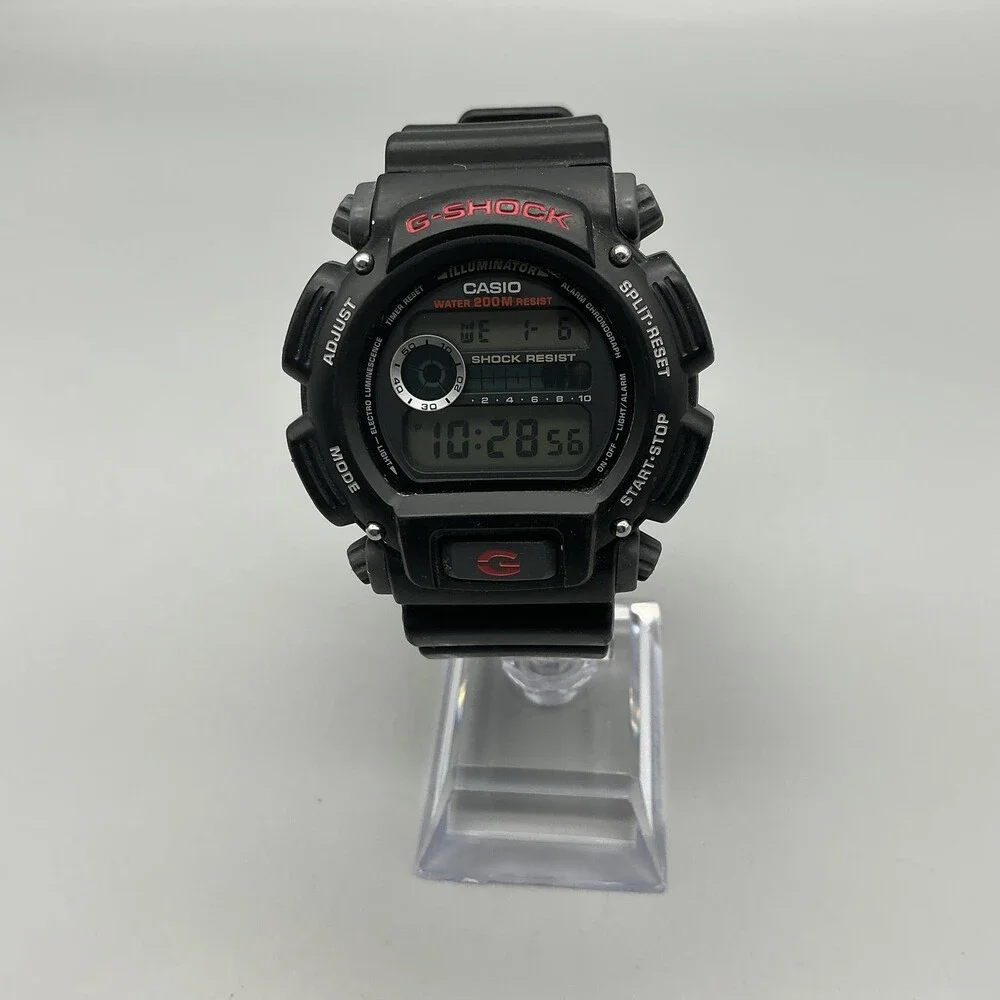 Casio G-Shock 3232 DW-9052 Mens Watch 44mm Black Digital Light New Battery